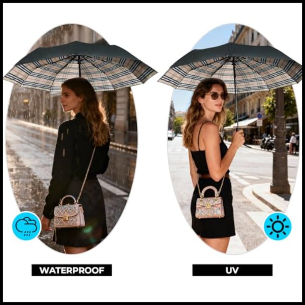 Automatic Windproof Travel Umbrella Compact Light… - image 5
